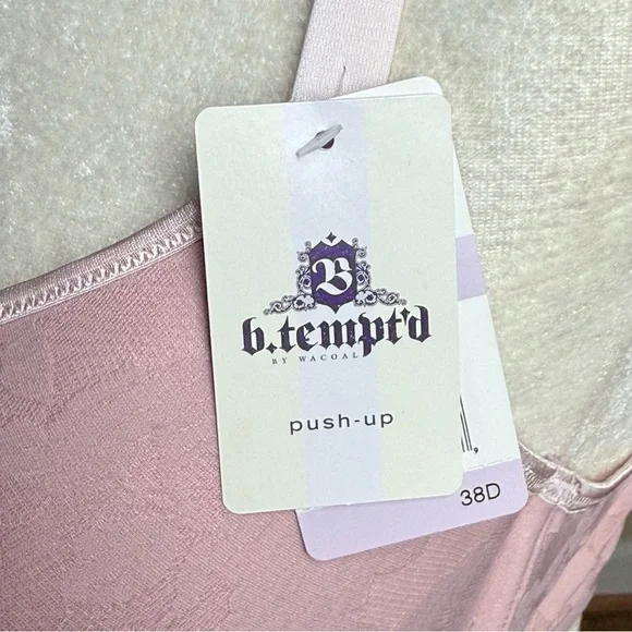 NWT B. Tempt’d by Wacoal Pink Lace Padded Front Close Push Up Racer Back Bra 38D - Picture 6 of 10